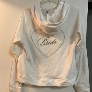 Bride white zip up sweater from Victoria Secret